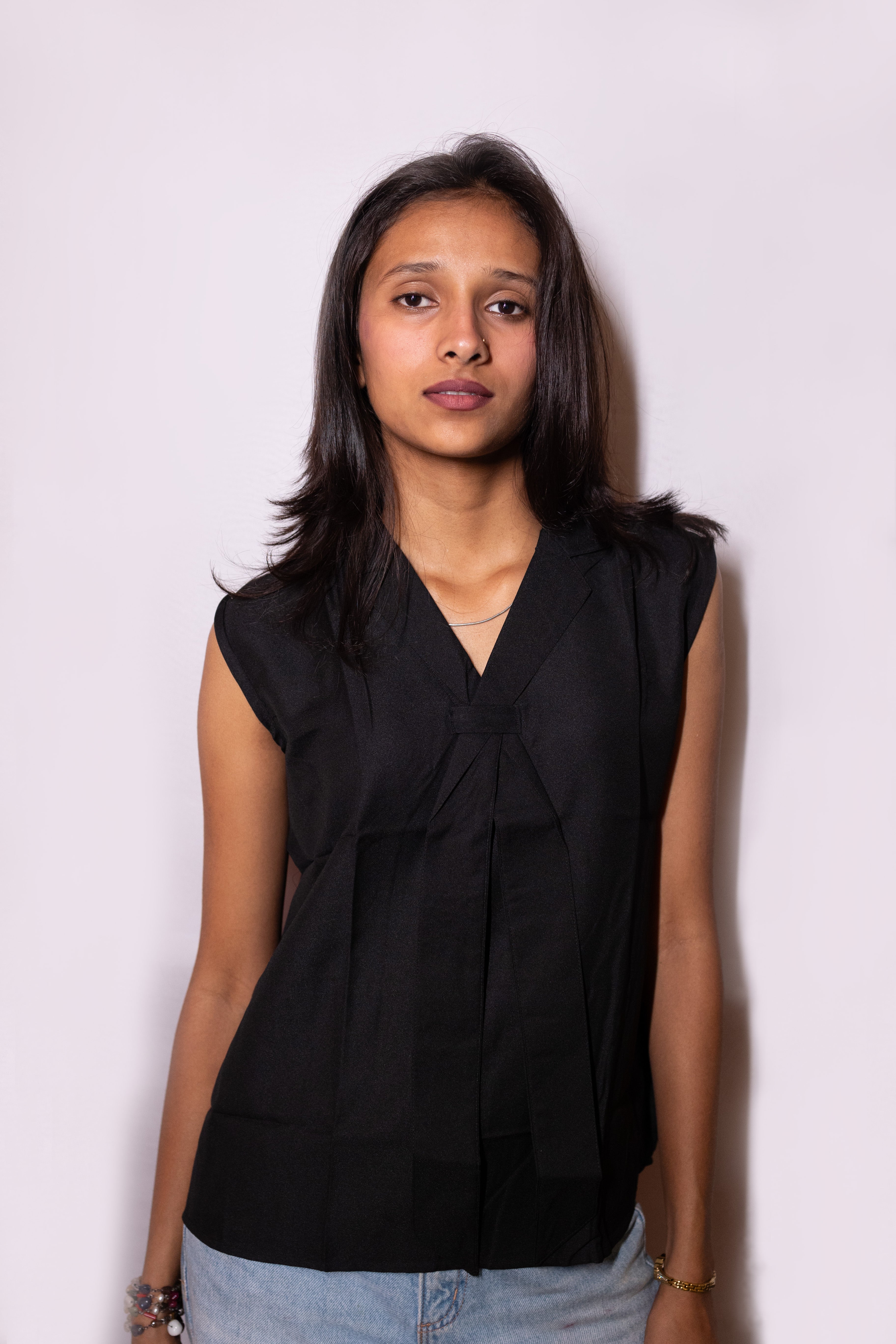 Top with Neck Tie - AZZLIAS WARDROBE